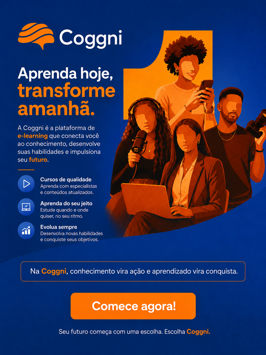 Estudantes usando a Cogni para aprender online